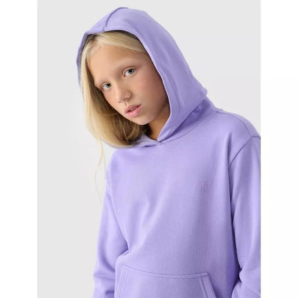 Girls' sweatshirt with hood, open, 4F Junior 4FJWMM00TSWSF1316-32S