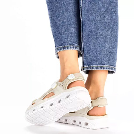 Rieker W RKR691 patogūs velcro sandalai smėlio spalvos