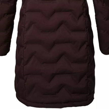 Killtec KOW 9 moteriška dygsniuota striukė su gobtuvu, neperšlampamas ilgas žieminis parkas, bordo spalvos (41806/447)