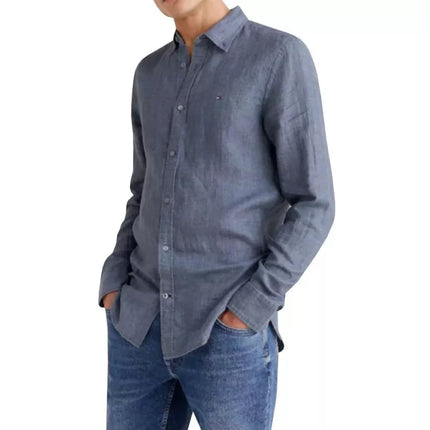 Tommy Hilfiger pigmentu dažyti lininiai marškiniai M MW0MW23147