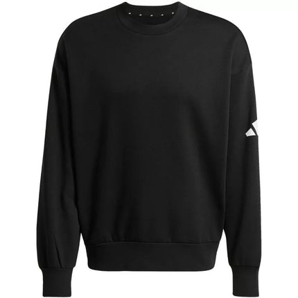 Men's adidas Essentials Loose Fit 3 Bar Logo Sweatshirt Black JF3542