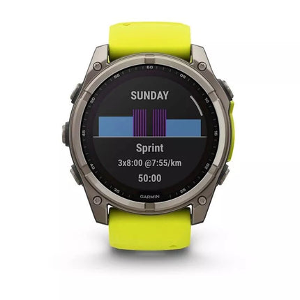 Garmin Fenix 8 Solar Sapphire Titanium Amp Yellow/Graphite watch