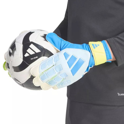 adidas Predator Training Goalkeeper Gloves White, Yellow, and Blue KA7786
