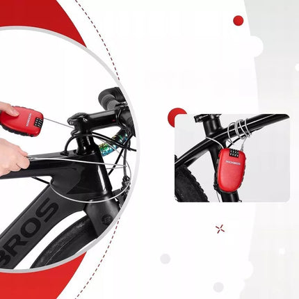 Rockbros 32420981001 bicycle lock with retractable cable - red