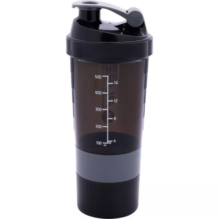 FITNESS SHAKER BOTTLE 500ML BLACK GRAY PURE 2 IMPROVE