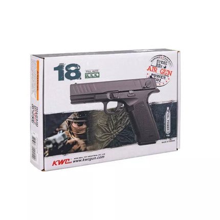 Pistoletas su šratukais KWC RANGER GL18, pilnai automatinis, su atatranka, 4.5 mm, 18 šūvių