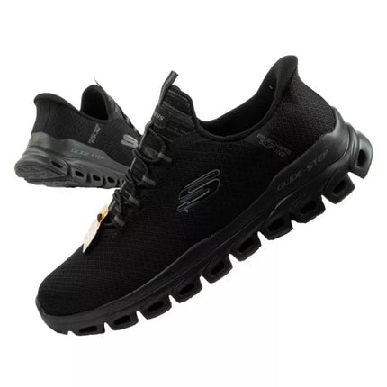 Vyriški kedai Skechers Glide-Step patogūs, lengvi, lengvai įsispiriami, juodi