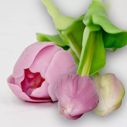 BOUQUET OF 5 PURPLE TULIPS 39 CM LIFE-LIKE SPRING DECORATION