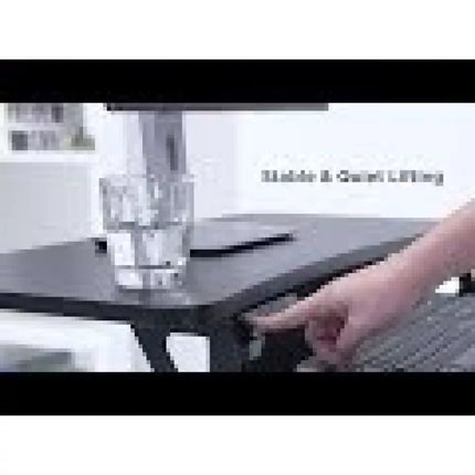 MACLEAN elektrinis stalas, darbo vieta, aukščio reguliavimas, maksimalus aukštis 122 cm, maksimali apkrova 37 kg - sėdimam ir stovimam darbui MC-835
