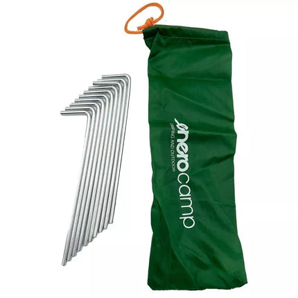 Palapinės kuoliukai 18cm (15+3cm) Metalo, 10 vnt. rinkinys