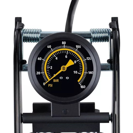 DUNLOP 2-PISTON FOOT PUMP WITH PRESSURE GAUGE BIKE CAR BALL