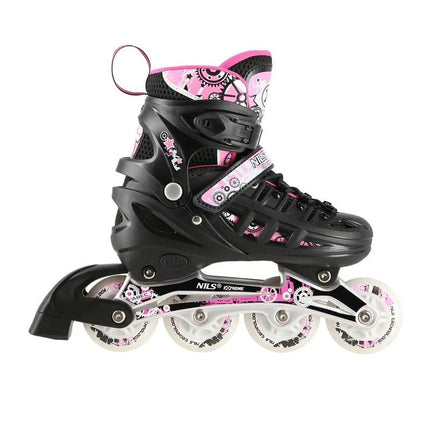 NH10905 4in1 PINK LED SIZE S(31-34) ROLLER SKATES WITH DIMENSIONAL HOCKEY BLADE NILS EXTREME