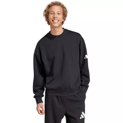 Vyriškas adidas Essentials Laisvo Kirpimo 3 Juostų Logotipo Sportinis Džemperis Juodas JF3542