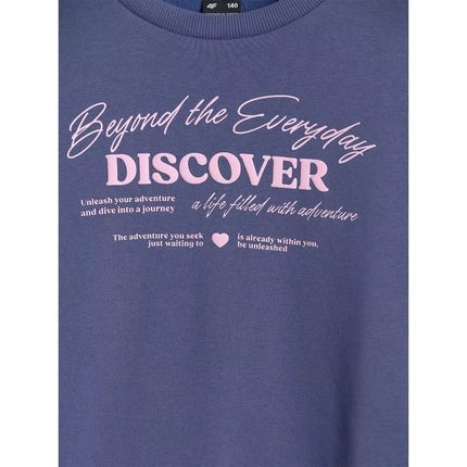 Oversized sweatshirt without a hood for girls 4F 4FJRAW25TSWSF2428-33S