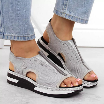 Rieker W RKR686 metallic comfortable slip-on sandals