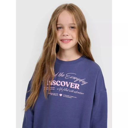 Oversized sweatshirt without a hood for girls 4F 4FJRAW25TSWSF2428-33S