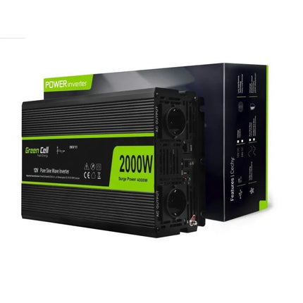 GREEN CELL INVERTER INV11 12V-230V 2000W/4000W PURE SINE WAVE