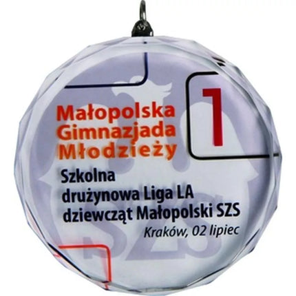 Stiklinis medalis su LuxorJet spalvota spauda ir dėklu