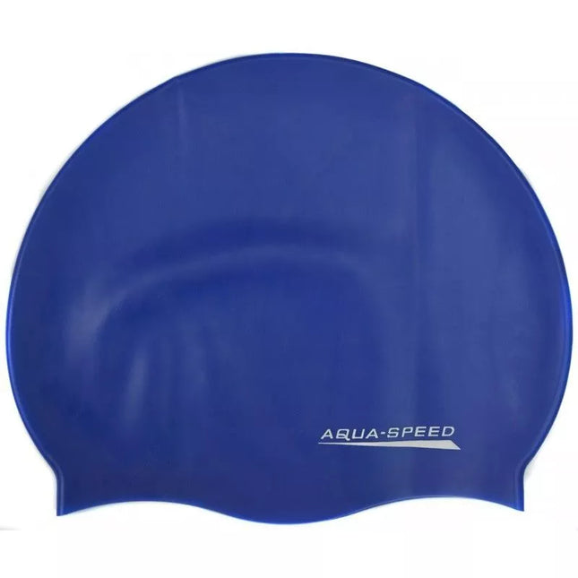 AQUA-SPEED MONO plaukimo kepuraitė tamsiai mėlyna 01 111