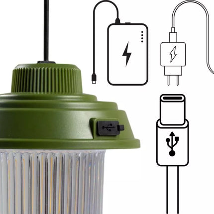 USB CAMPING LAMP FLASHLIGHT 3 TYPES OF LIGHT REDCLIFFS KHAKY