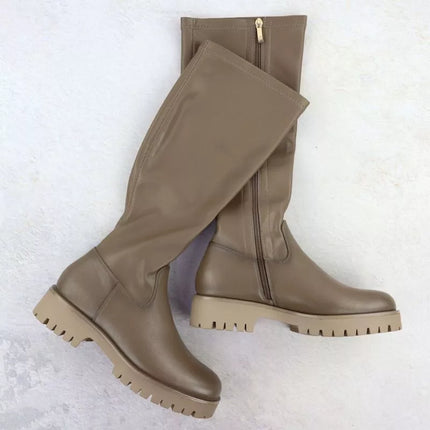 Women's khaki platform boots Potocki 25-12729