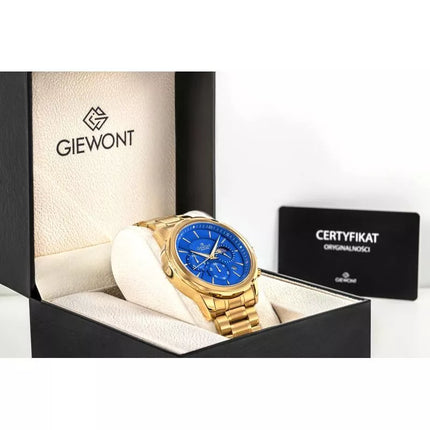 Men's Watch Giewont Chronograph Sapphire Gold Blue GW9460-B5