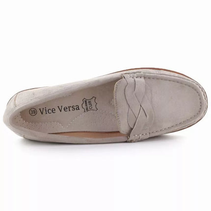 Moteriški smėlio spalvos verstos odos mokasinai Vice Versa 834280