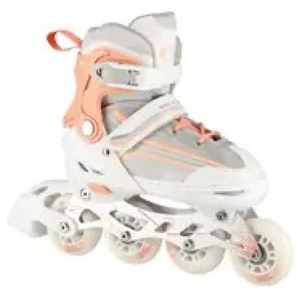 NILS Extreme NH18190 2in1 inline skates, white and pink, size S (29-33), with replaceable hockey blade