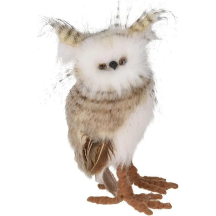 DECORATIVE STANDING OWL 23CM BROWN WITHOUT EARS