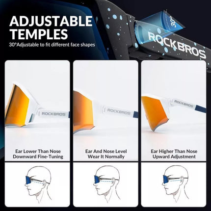 Rockbros sports glasses SP297 white with polarized lenses.