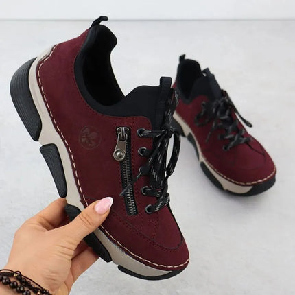 Patogūs moteriški bordo batai Rieker 45973-36