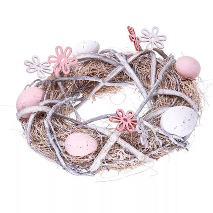 DECORATIVE WREATH GRAY DIAMETER 24CM