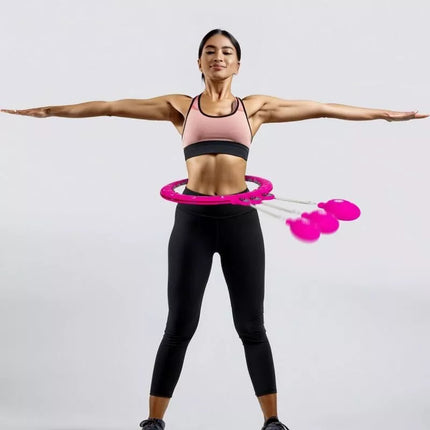 HULA HOP WITH MASSAGER, WEIGHTS AND COUNTER FUCHSIA ENERO FIT