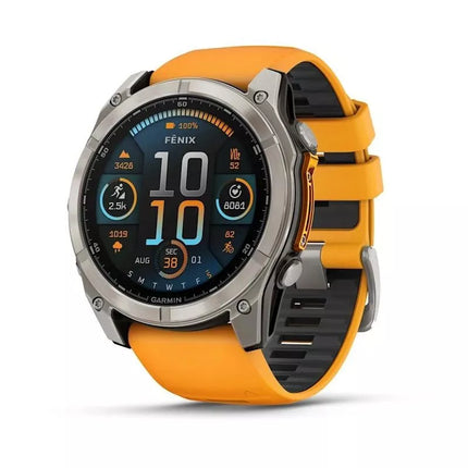 Garmin Fenix 8 AMOLED Safyro Titano Spark Orange Laikrodis
