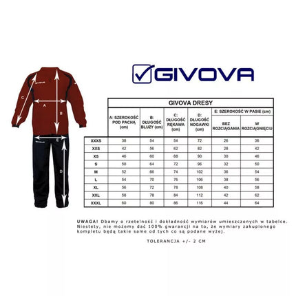 Givova Tuta Visa Fluo TR018F 1028 sportinis kostiumas