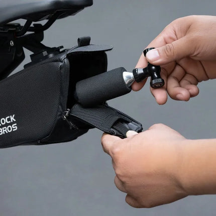Rockbros CO₂ pump, aluminum alloy valve head, cartridge-free, Presta/Schrader compatible - black