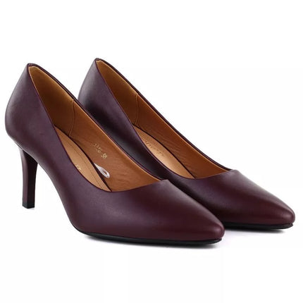 Sergio Leone 1336 burgundy pointed toe pumps for women