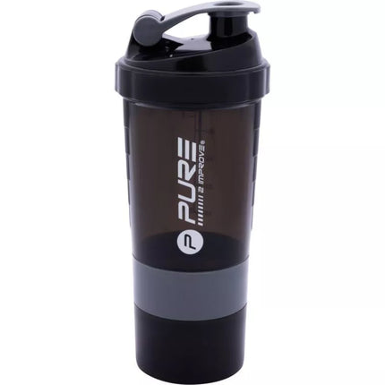 FITNESS SHAKER BOTTLE 500ML BLACK GRAY PURE 2 IMPROVE