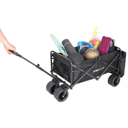 DELUXE FOLDABLE TRAVEL AND BEACH STROLLER 90x57x73-96CM WITH HANDLE BLACK