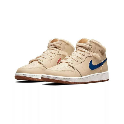 Air Jordan 1 Mid Flisinis Perlų Baltumo GS Žiemos Avalynė - DO2207-264