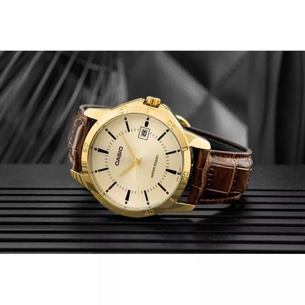 Casio MTP-V004GL-9A Vyriškas laikrodis + DĖŽUTĖ