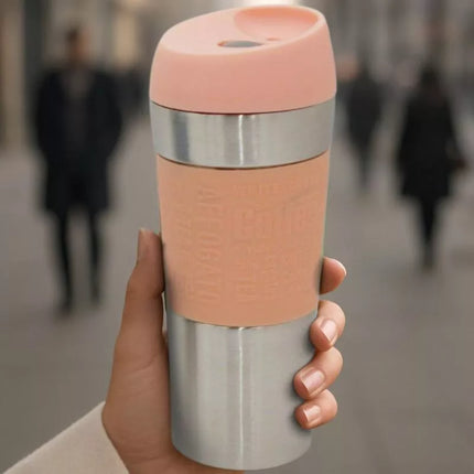 EXCELLENT HOUSEWARE Termo kelioninis puodelis 350 ml Rožinis