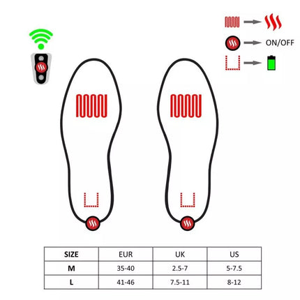 Glovii GW2M heated shoe insert (35, 36, 37, 38, 39, 40; black and red)