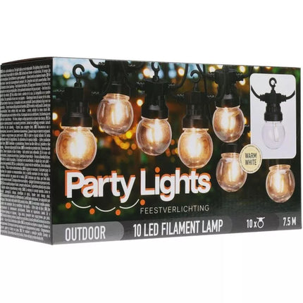 Sodo girlianda vakarėliui, 10 LED, 7,5 m