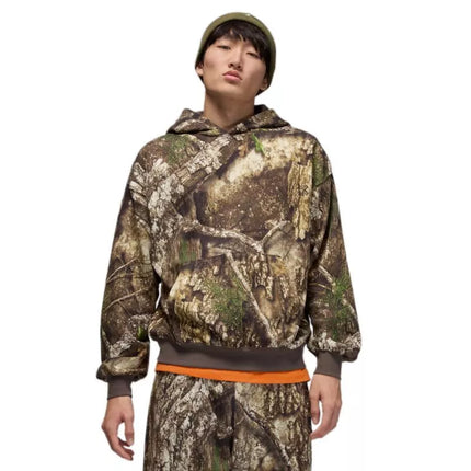 Vyriškas Air Jordan Brooklyn Realtree Fleece Džemperis su Gobtuvu, Vidutinio Alyvuogių Spalvos - HV1860-222