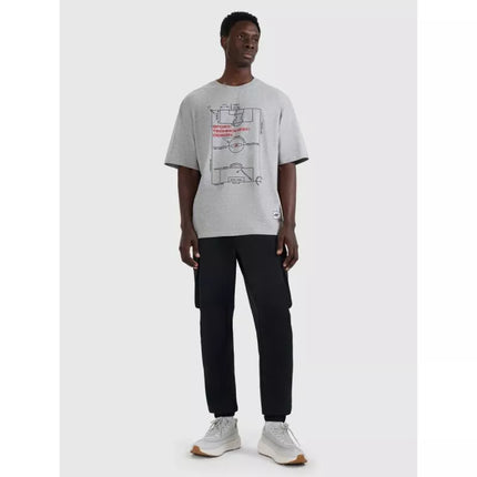 Men's oversize printed T-shirt 4F 4FRAW25TTSHM3257-27M