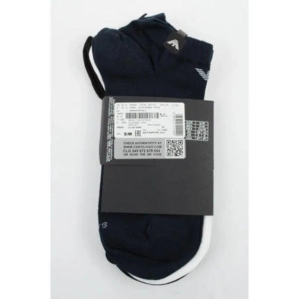 Emporio Armani Calza Ankle Socks Cotton Comfortable 3-Pack Navy Blue Black White