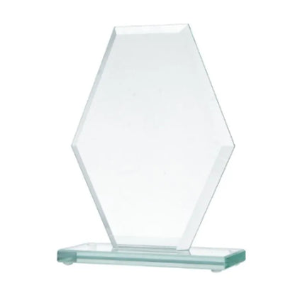 Glass trophy with a broken base