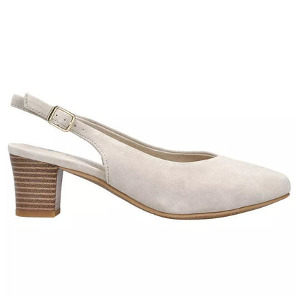 Beige leather open-toe pumps Rieker 44651-60