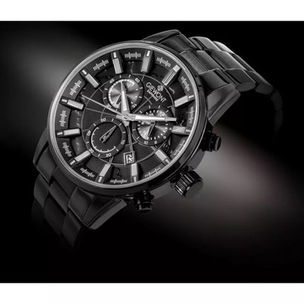 Vyriškas laikrodis Giewont Chronograph Safyrinis Juodas GW4580-B1